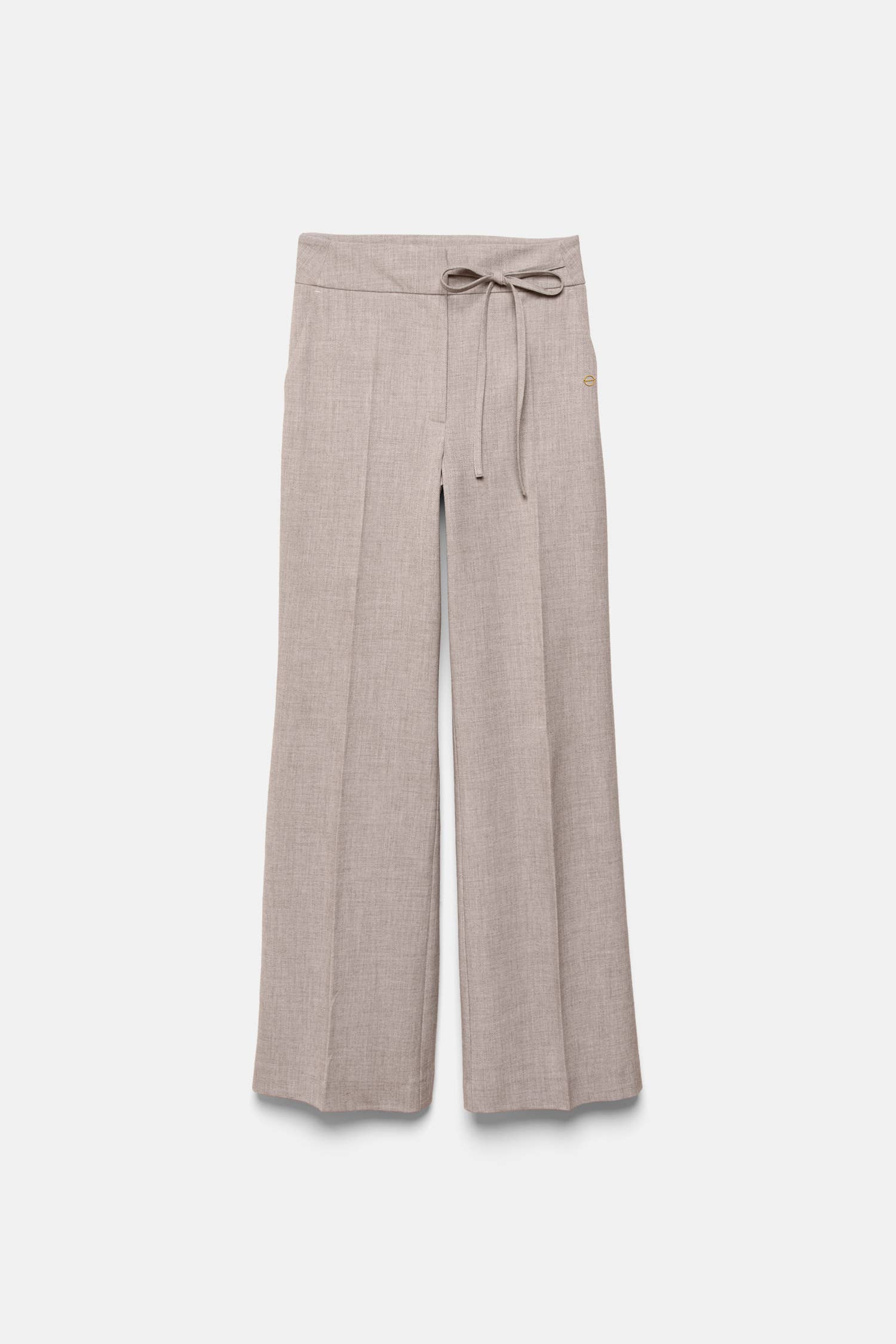 Pantaloni dritti con laccio in vita