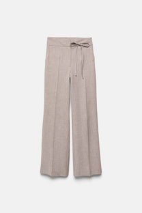 Pantaloni dritti con laccio in vita