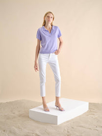 Pantaloni slim bianchi in cotone stretch