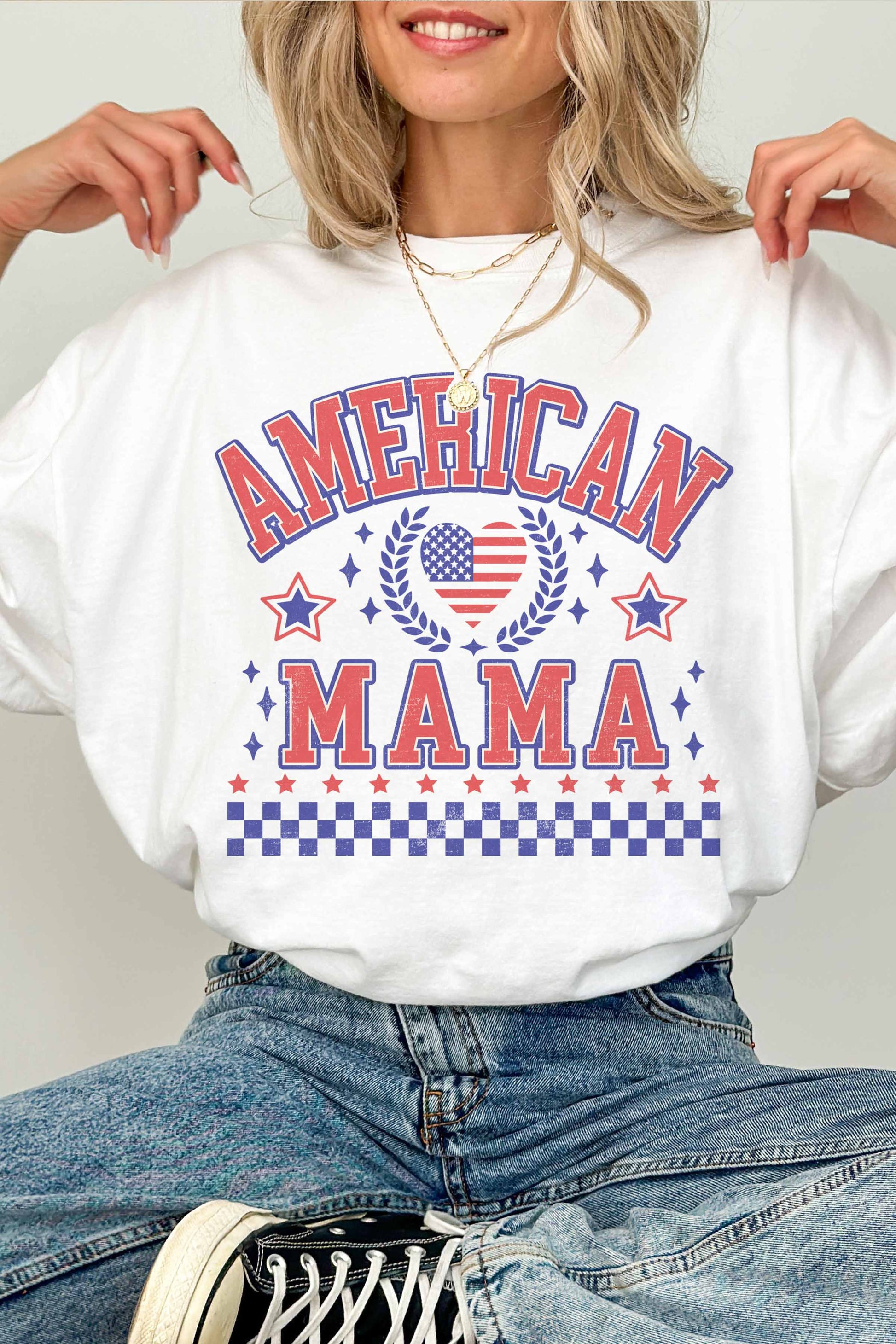 T-shirt oversize con grafica American Mama