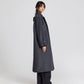 Cappotto lungo oversize Tove in lana riciclata grigio scuro mélange