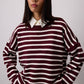 Maglione a righe bordeaux oversize