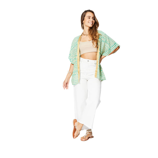 Kimono estivo a maniche corte in cotone