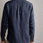 Camicia in lino blu marino Bali