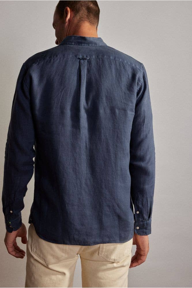 Camicia in lino blu marino Bali