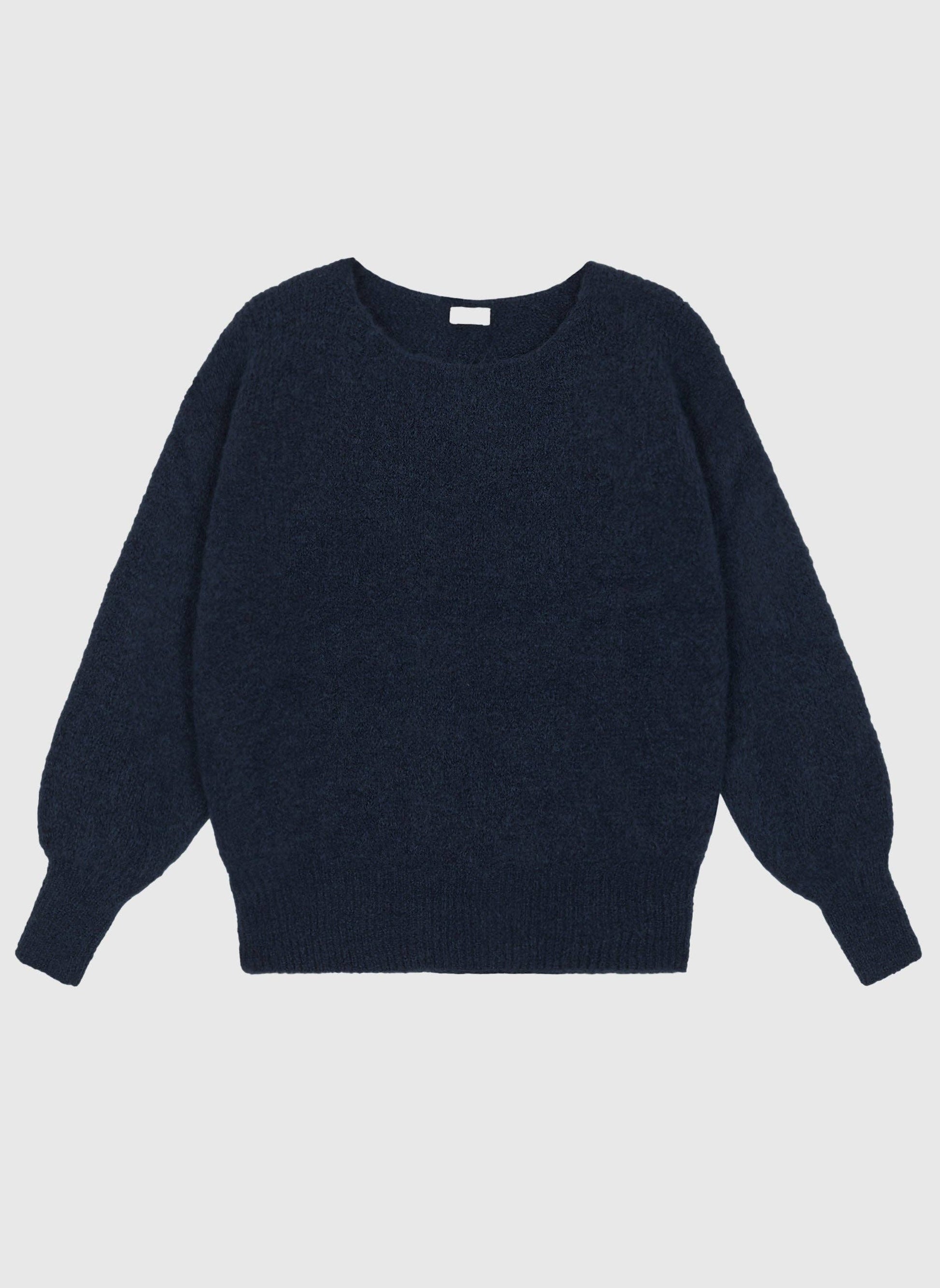 Maglione girocollo oversize blu navy da donna