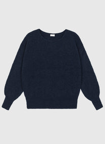 Maglione girocollo oversize blu navy da donna