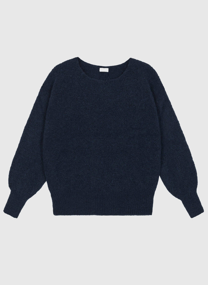 Maglione girocollo oversize blu navy da donna