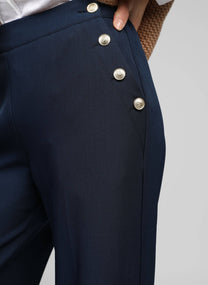 Pantaloni ampi vita alta blu navy Ponata