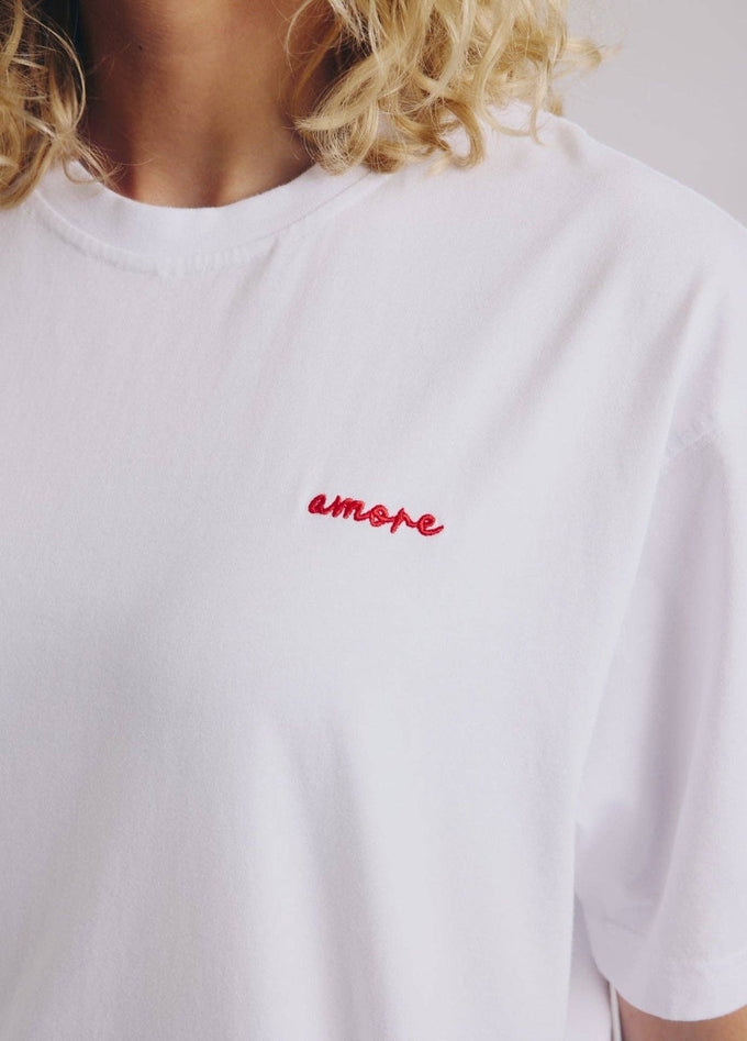 T-shirt Amore in cotone con ricamo