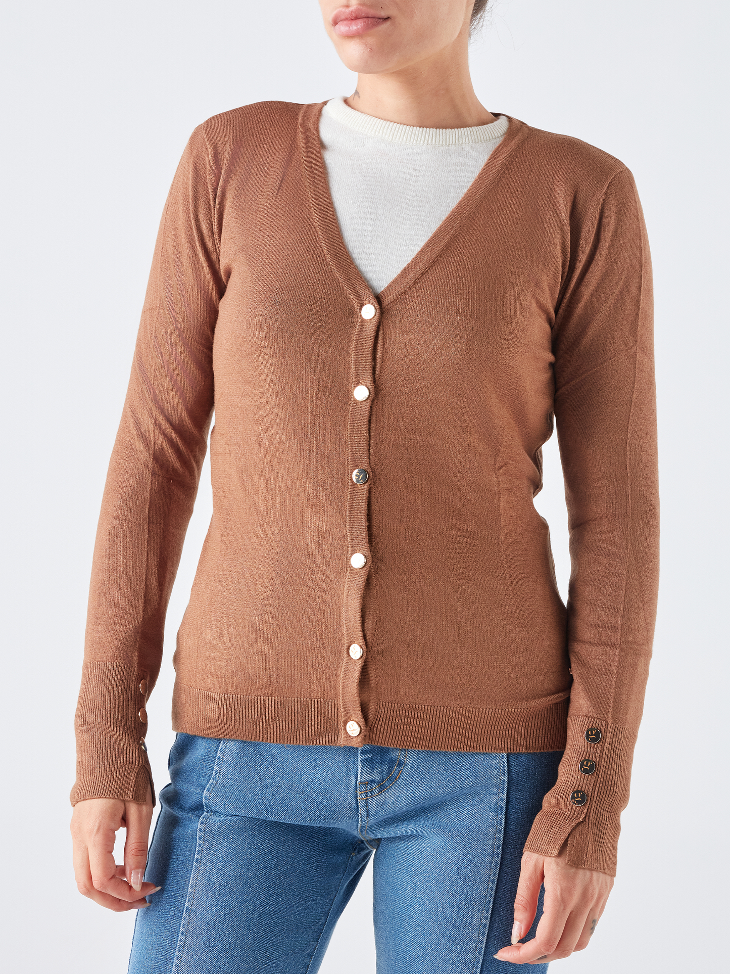 Cardigan in maglia con scollo a V