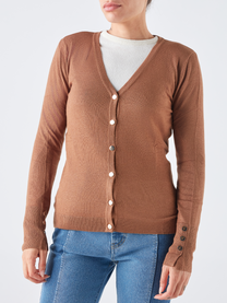 Cardigan in maglia con scollo a V