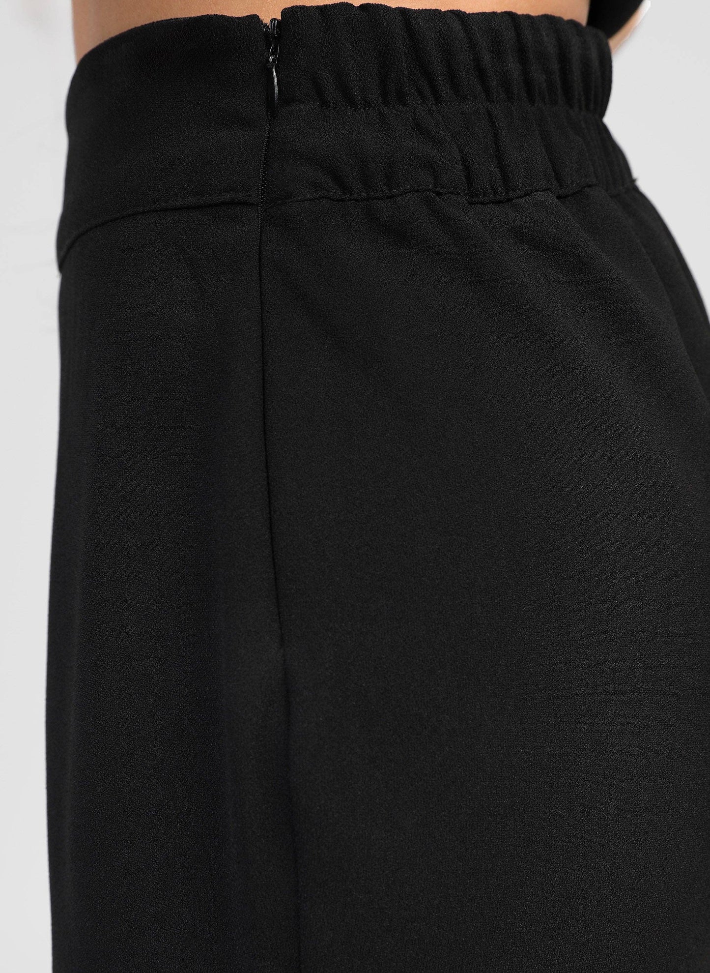 Pantaloni palazzo neri a vita elastica