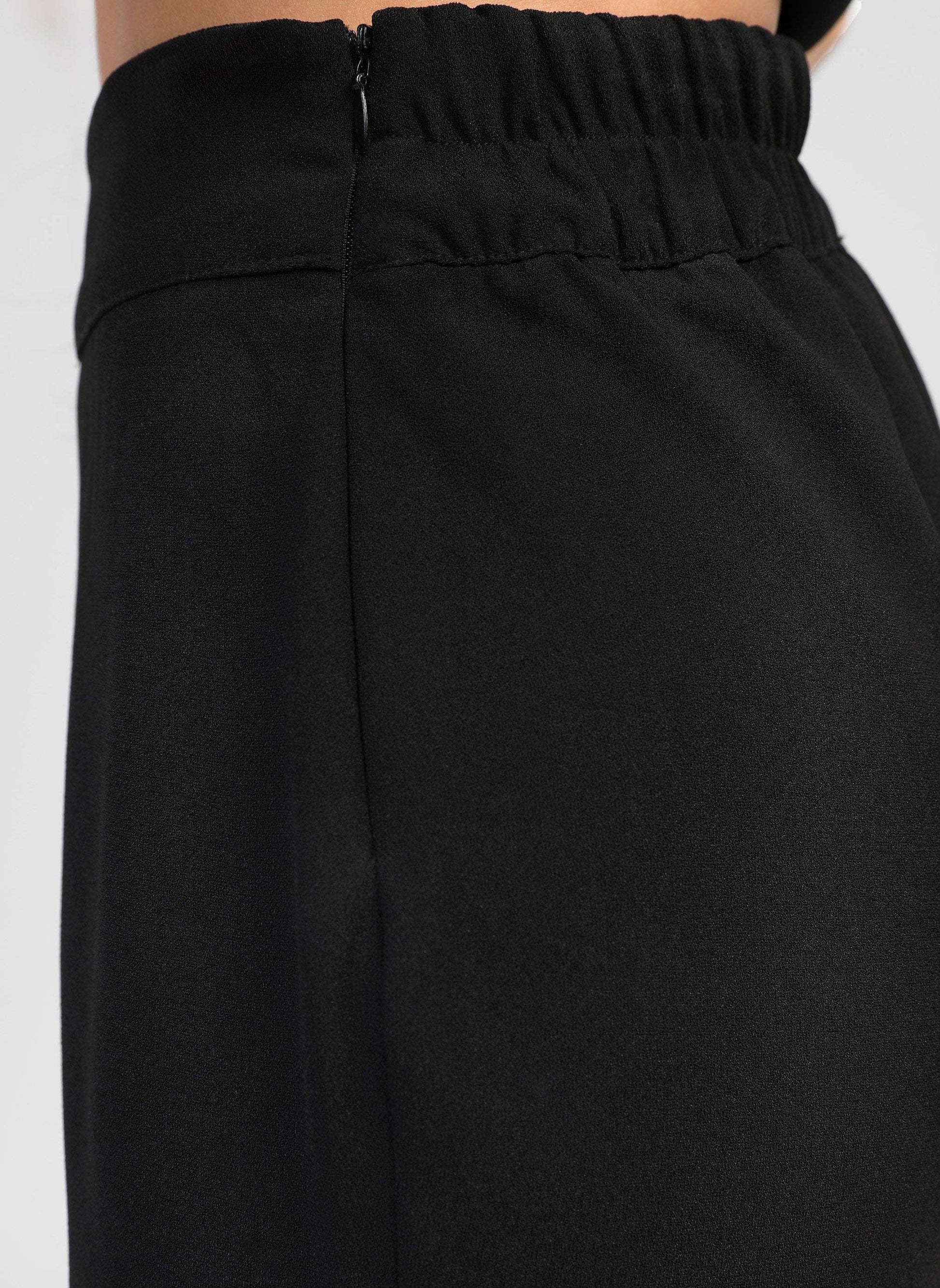 Pantaloni palazzo neri a vita elastica