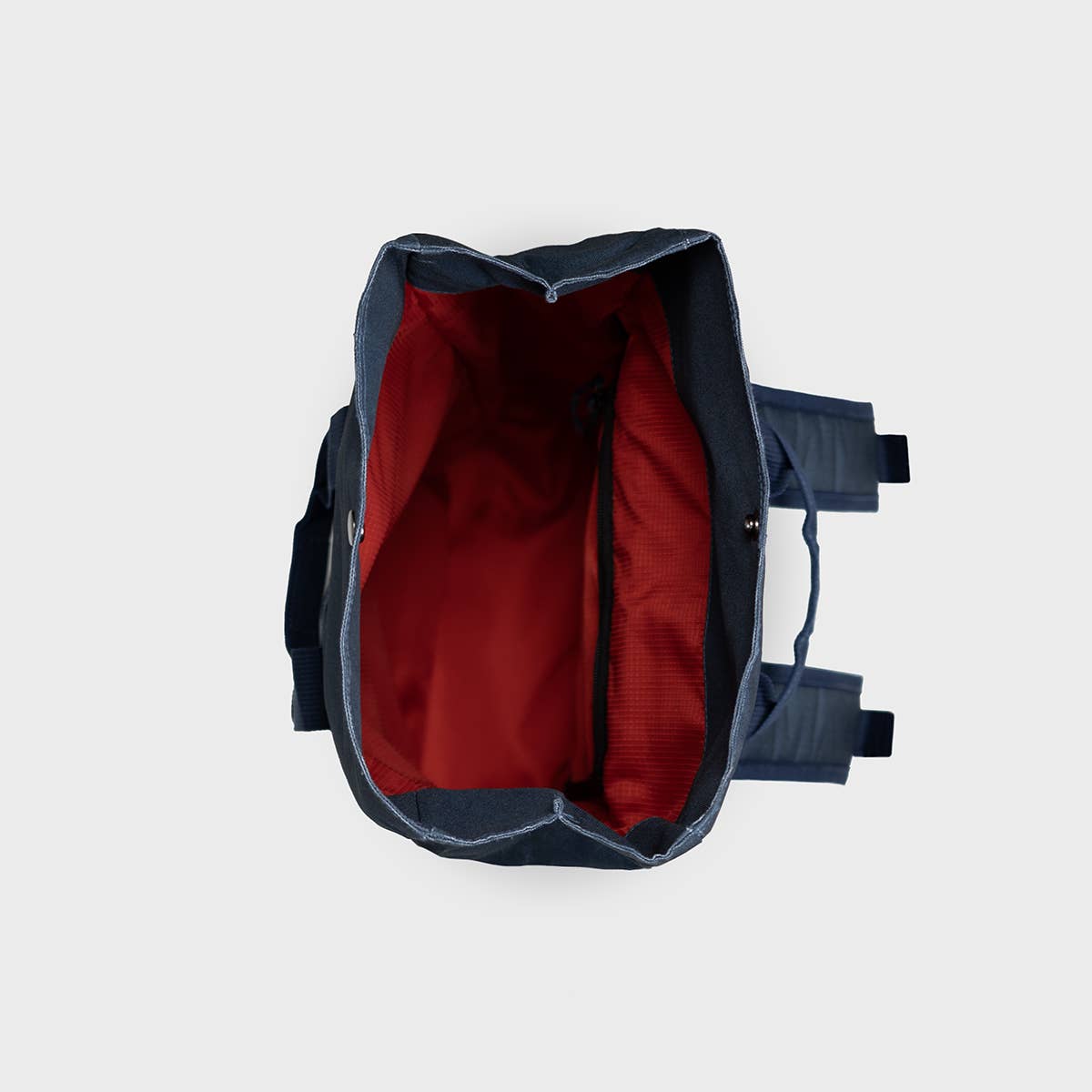 Zaino roll-top in poliestere riciclato navy e khaki