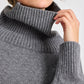 Maglione dolcevita in lana d’agnello grigio melangé