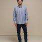 Camicia uomo a righe in cotone misto