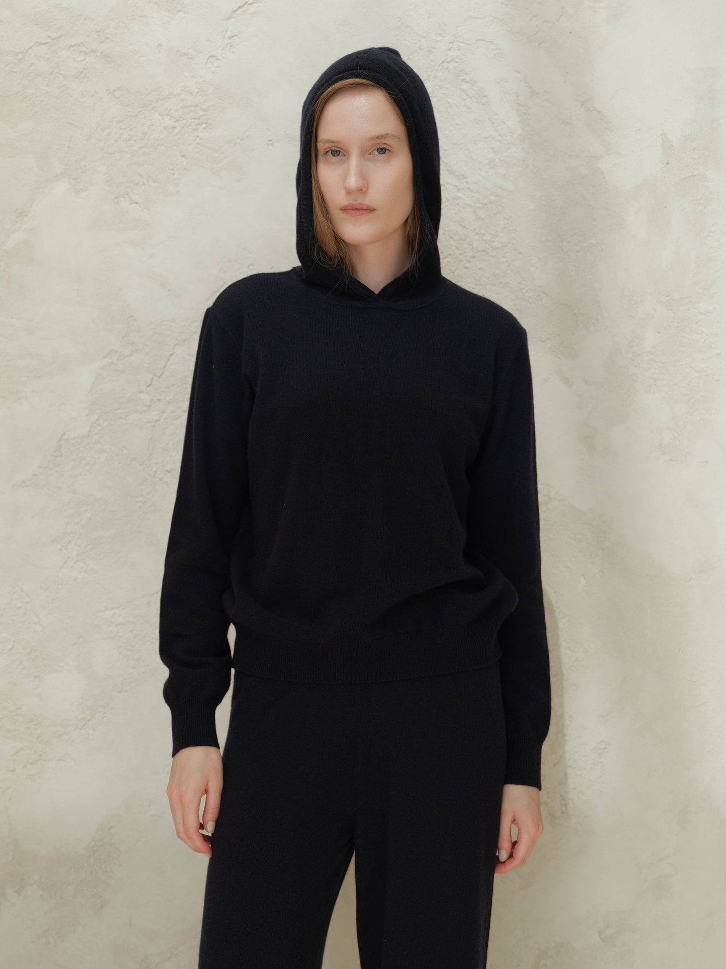 Felpa con cappuccio in maglia Cashmere Mix