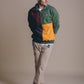 Felpa color block Harlequin con mezza zip