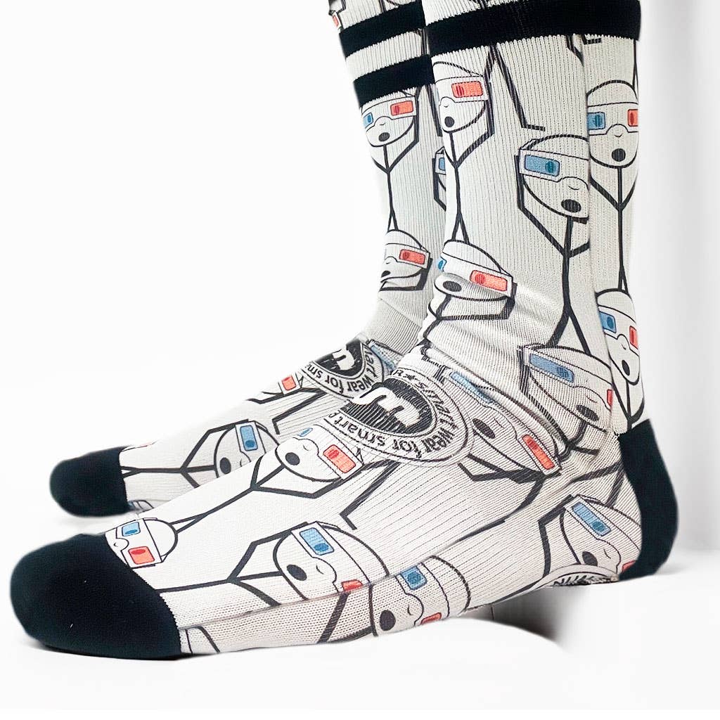 Calzini unisex bianchi con stampa 3D