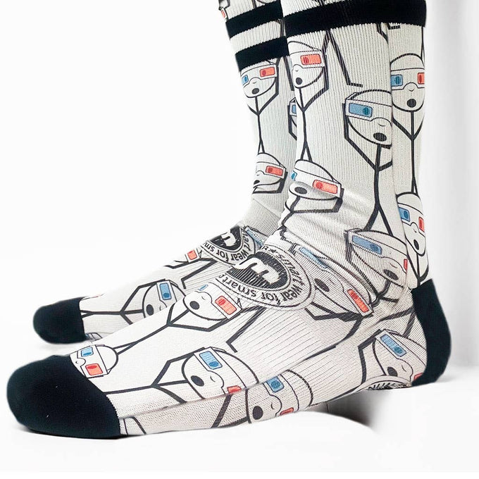 Calzini unisex bianchi con stampa 3D