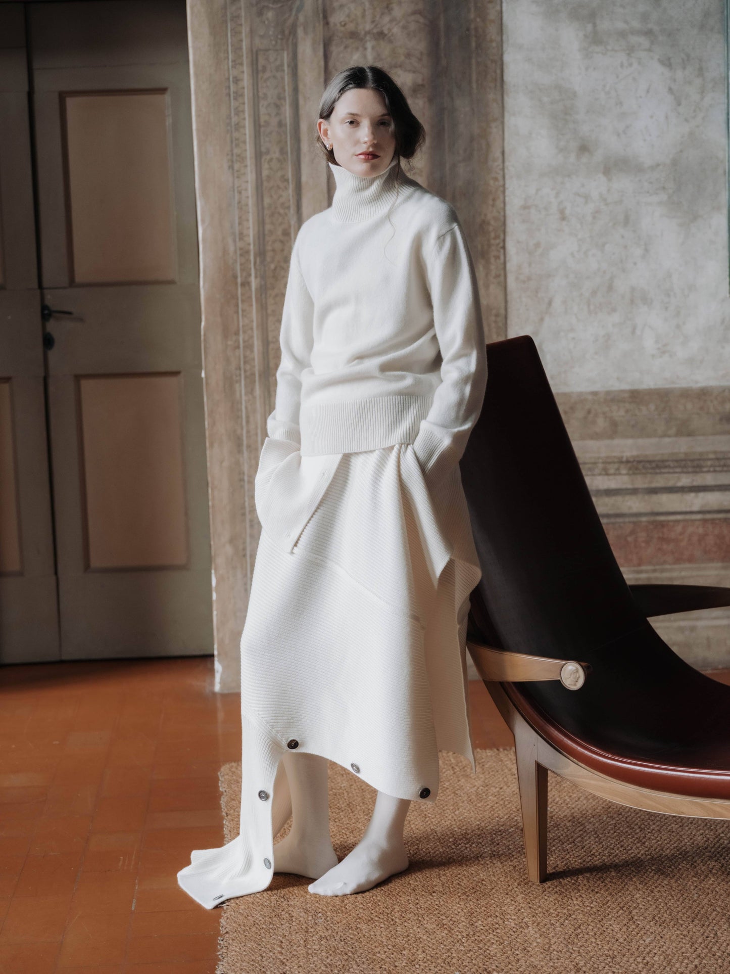 Mantella maglione convertibile in lana merino extrafine