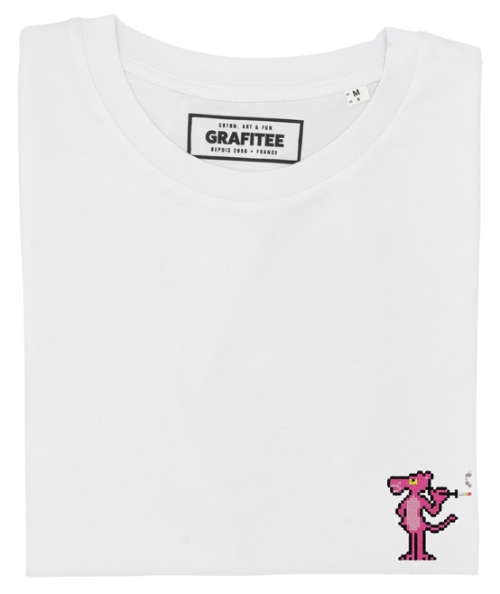 T-shirt Pink Panther ricamata in cotone biologico