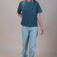 T-shirt donna Garceta tinta a pigmenti verde olmo