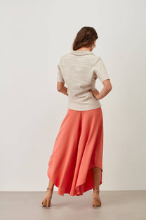 Blusa in lino con lurex effetto luminoso