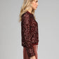 Blouson con paillettes color vino