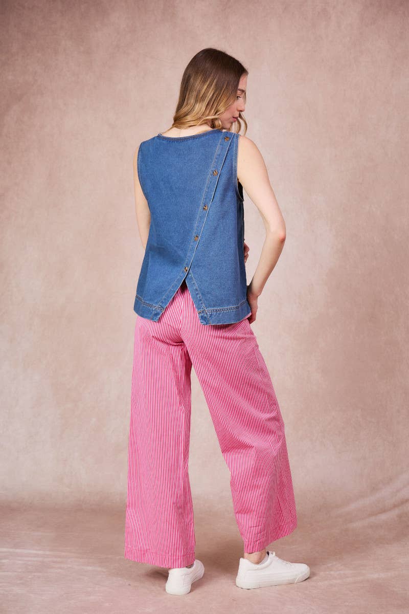 Top in denim Ariette da donna