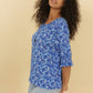 Blusa Teddy stampata in viscosa