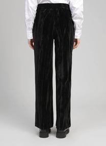Pantaloni neri in velluto a vita alta Patrilou