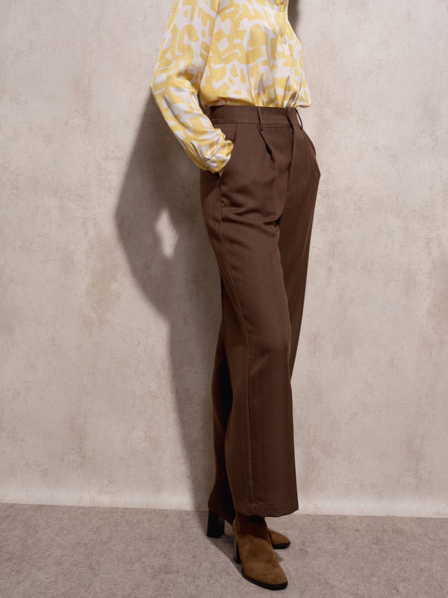Pantaloni palazzo eleganti a vita alta
