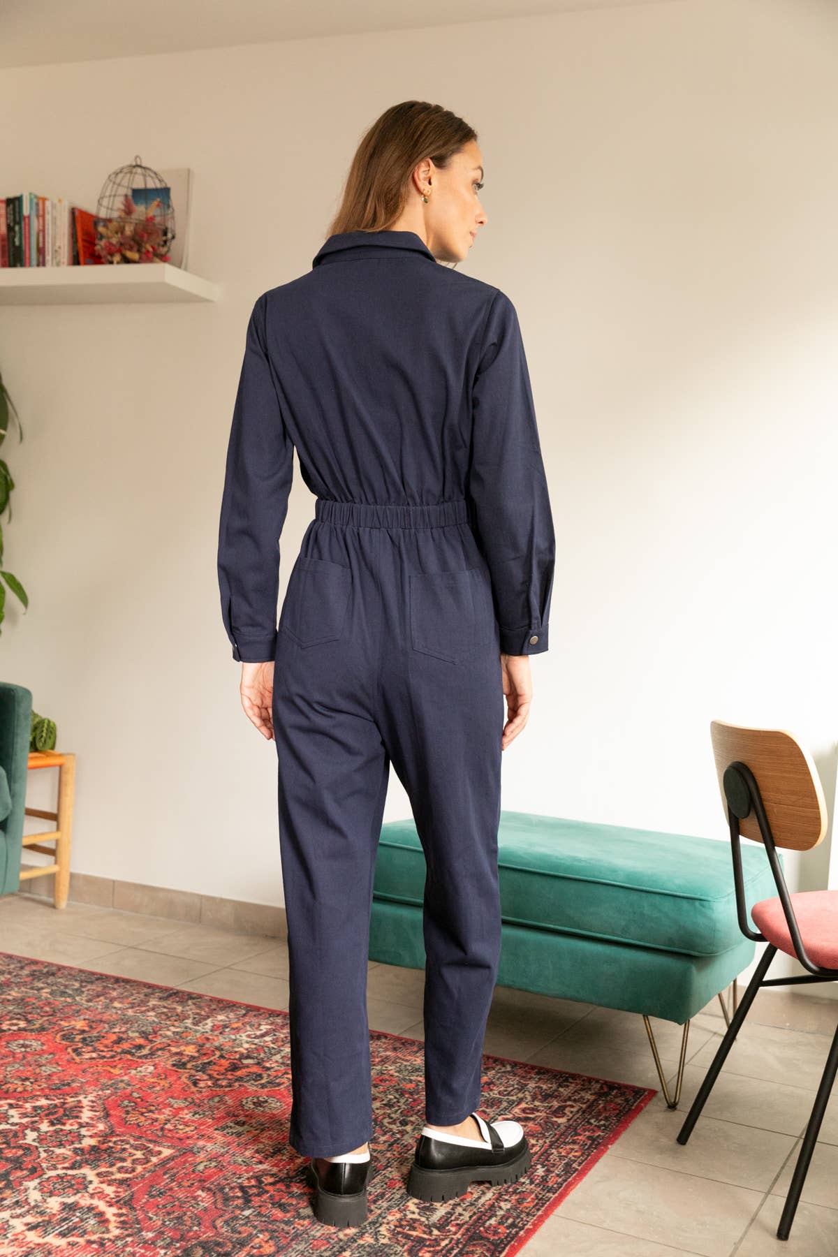 Tuta Cary in cotone con zip e vita elasticizzata