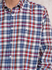 Camicia uomo a quadri in cotone misto