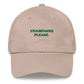 Cappellino Dad Hat “Champagne Please” in Cotone con Ricamo