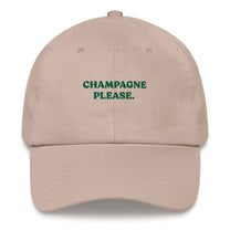 Cappellino Dad Hat “Champagne Please” in Cotone con Ricamo