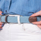 Cintura elastica intrecciata azzurro cielo