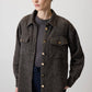 Camicia oversize a spina di pesce marrone