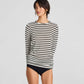 Maglia sailor Thyra a righe in misto lana écru