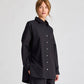 Camicia lunga in popeline di cotone biologico Bella con manica raglan - Nero