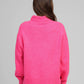 Maglione dolcevita caldo fucsia da donna