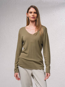 Maglione in maglia scollo a V senza cuciture