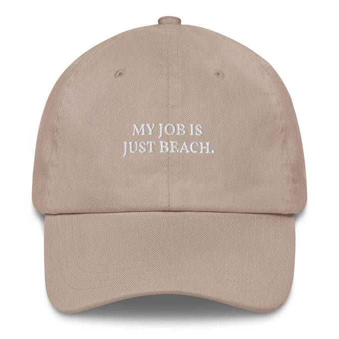 Cappellino da baseball ricamato “My Job Is Just Beach”