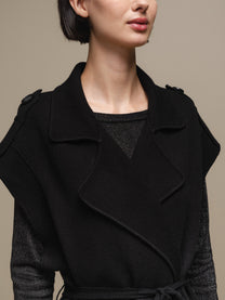 Gilet cappotto lungo smanicato da donna