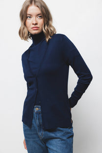 Cardigan in maglia rasata con scollo a V