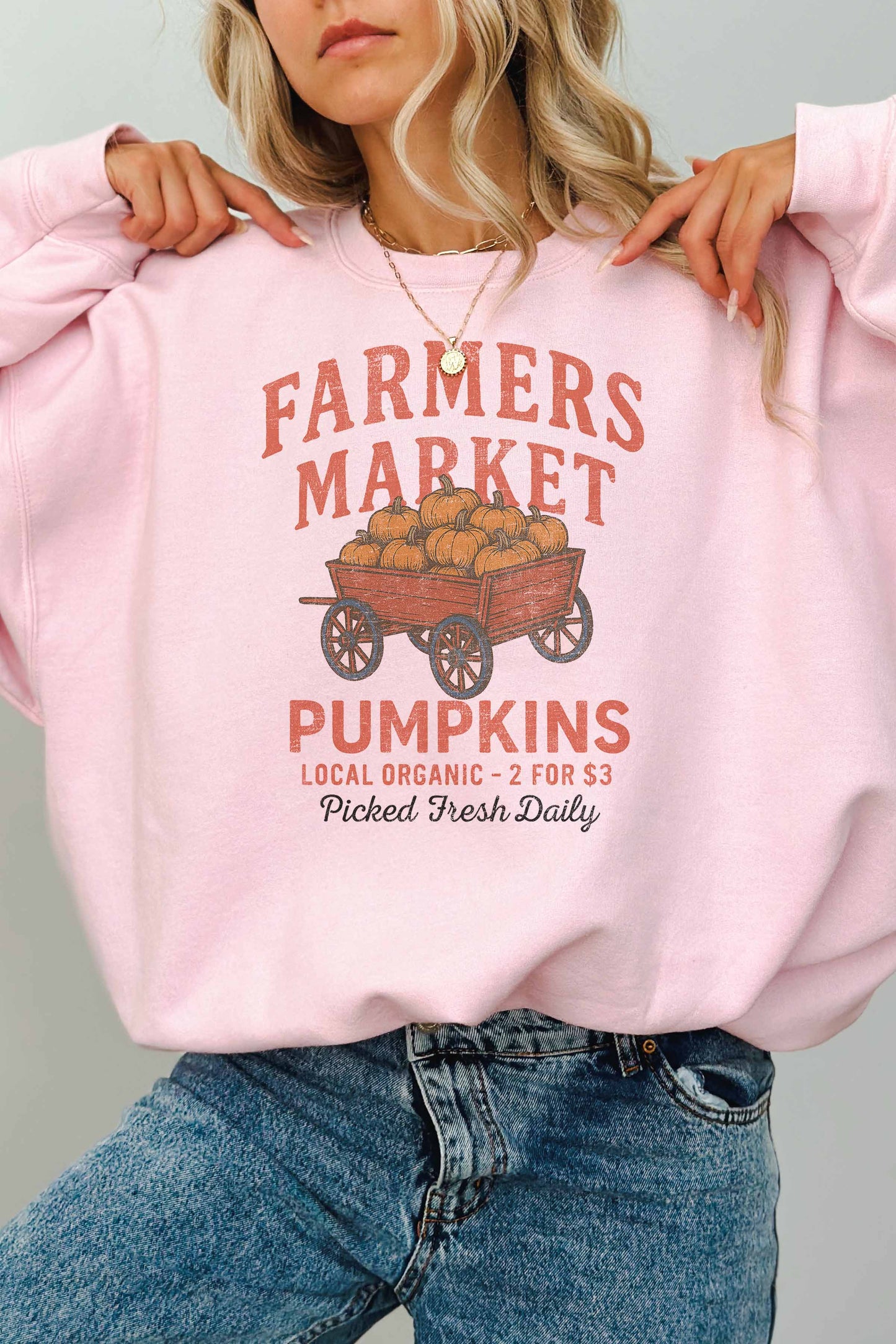 Felpa oversize grafica zucche Farmers Market