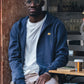 Felpa con cappuccio zip in cotone biologico Essential Blu