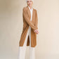 Cardigan lungo superfine in misto cashmere con maglia 3D senza cuciture